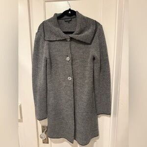 Gottardi Collection Gray Knit Coatigan Sweater Coat Made in Italy M